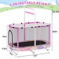 thumbnail image 3 of LinkRomat 7-in-1 60" Elliptic Trampoline for Kids, 500lbs Capacity Toddler Trampoline with Enclosure, Adjustable Height Handrail & Durable Designs for Boys & Girls, Indoor & Outdoor, 3 of 8