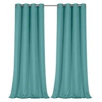 Regal Home Collections 100% Blackout Thermal Hotel Grommet Top Curtain Panel Pair - Teal, 84 in. Long