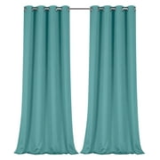 Regal Home Collections 100% Blackout Thermal Hotel Grommet Top Curtain Panel Pair - Teal, 84 in. Long