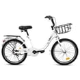 thumbnail image 2 of A20182 20 Inch Bike With Coaster Brake & V‑Brake, 1‑Speed Design, Chain Guard & Rear Rack, Lightweight Steel Frame Available In Pink, White, 2 of 14