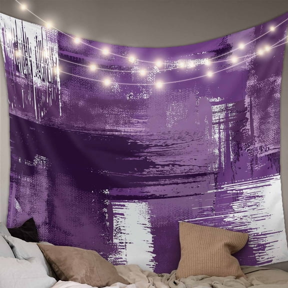 Purple Abstract Small Tapestry for Bedroom Wall Hanging Tapestry, Modern Mottled Art Oil Painting Ceiling Backdrop Tapestries Poster Blanket Wall Decor for Teens Room Living Room Dorm 23" x 28"