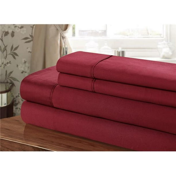 100 Percent Cotton Sheet Set, Burgundy - Twin - Walmart.com - Walmart.com