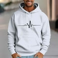 thumbnail image 2 of SGFCWSX Mens Oversized Hoodie Men Fleece Lined with Drawstring Hood Casual Graphic Pullover Sweatshirt White Size M, 2 of 5