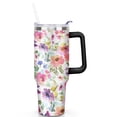 thumbnail image 2 of Watercolor Flowers 40oz Stainless Steel Vacuum Insulated Tumbler with Lid and Straw for Water Iced Tea Coffee Smoothie and More, 2 of 7