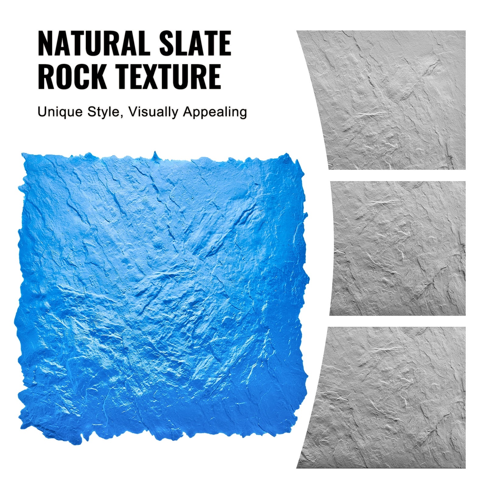 KFFKFF Concrete Stamp Mat Set, Polyurethane Texturing with Slate Stone Tile Design, 36 x 36 in & 18 x 18 in