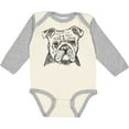 thumbnail image 3 of Inktastic English Bulldog Sketch Portrait Boys or Girls Long Sleeve Baby Bodysuit, 3 of 5