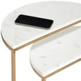 thumbnail image 5 of Pemberly Row Gold Nesting Side Table Set of 2 White and Gold, 5 of 13