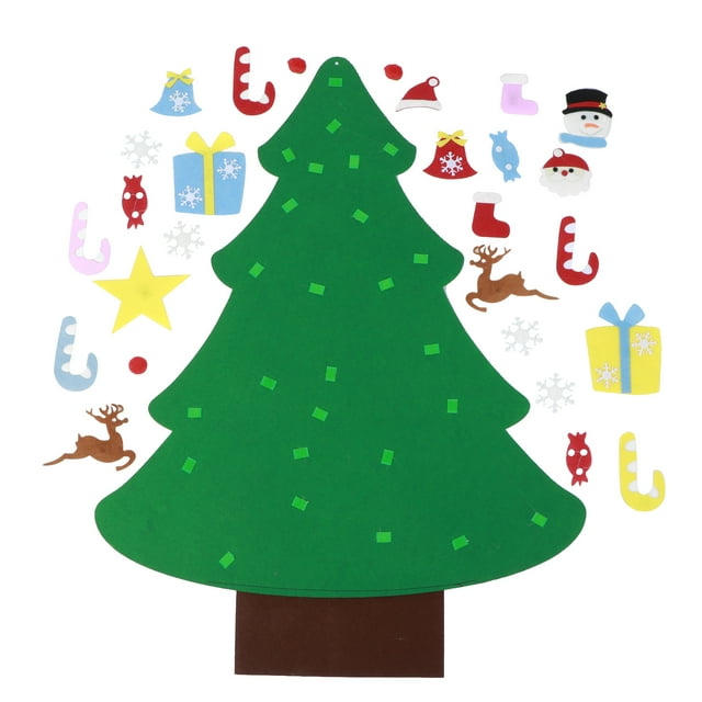 Árbol de Navidad de fieltro para colgar en la pared, decoración para niños, regalo de Año Nuevo, decoración navideña