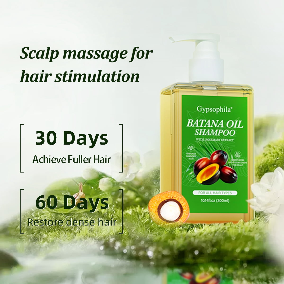 Gypsophila Batana Oil Shampoo 2 PACK , Rosemary Shampoo for Women,Nourishing & Rejuvenating for Softness & Volume, Suitable for Unisex (20.28.14 fl oz, 600ml)