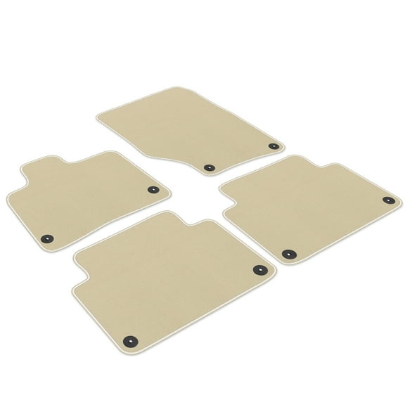 Ikon Motorsports Floor Mats Compatible With 2007-2015 Audi Q7, Beige Nylon Car Auto Front Rear Carpets Liner 4PC Set Protector