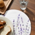 thumbnail image 3 of Lavender Floral Round 15 Inch Placemats Set of 2, Spring Flowers Botanical Plants HeatResistant Non Slip Place Mats for Dining Table, Wipeable Braided Kitchen Table Mats for Housewarming, 3 of 9
