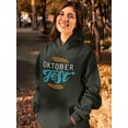 thumbnail image 2 of Oktoberfest Blue Lettering Hoodie Women -Image by Shutterstock, Female Large, 2 of 4