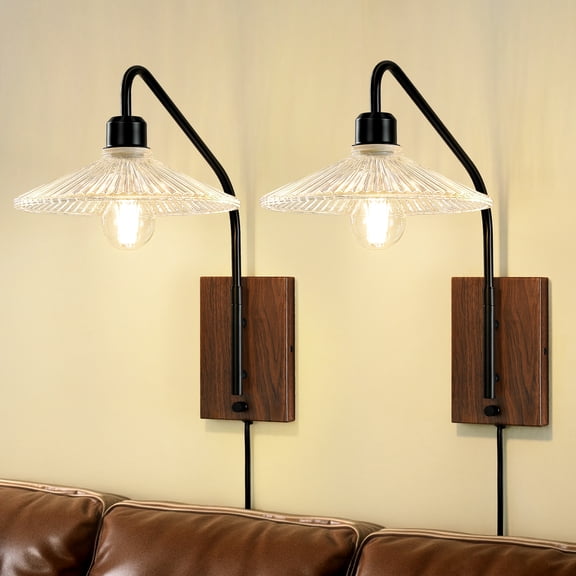 Modern Gold Glass Wall Sconce for Bedroom, Elegant Accent Light for Living Room