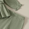 thumbnail image 4 of kamemir Girls' Clothing Sets Baby Boy Girl Clothes Girl Outfit Ruffle Sleeve Shirt Floral Pant Set Fall Winter Clothing(Green,3-4 Years), 4 of 5