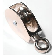 Baron 1 in. D Electro-Plated Iron Fixed Eye Single Eye Pulley