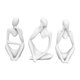 thumbnail image 5 of Figura de pensador abstracto de resina de 3 piezas, adorno decorativo de mesa hecho a mano Blanco, 5 of 9