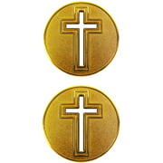 Jesus Christ Bible Religious Die Cut Cross - Good Luck Double Sided Collectible Challenge Pewter Coin