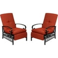 thumbnail image 3 of Suncrown Outdoor Recliner Adjustable Metal Chaise Lounge with Removable Cushions, Set of 2 Red, 3 of 7