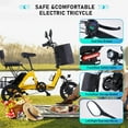 thumbnail image 3 of Montary Adult Foldable 3 Wheel Electric Tricycle 350W 48V Electric Trike with 2-Seat Front & Rear Basket for Men Women Senior Yellow, 3 of 9