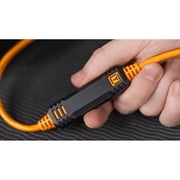 Tether Tools TetherPro Optima 10G 15' USB-C Straight to USB-C Right Angle Cable, Orange