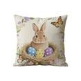 thumbnail image 2 of Happy Easter Pillow Covers 2 Pack 18 x 18 Inch Easter Decorations Bunny Bless Our Home Cushion Case Decoration for Sofa Couch, 2 of 5
