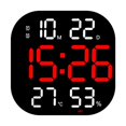 thumbnail image 2 of Reloj de pared digital Temperatura Mes Fecha Pantalla LED Relojes Silencio Rojo BLESIY reloj digital de pared, 2 of 8