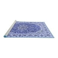 thumbnail image 2 of Ahgly Company Machine Washable Indoor Square Medallion Blue Traditional Area Rugs, 6' Square, 2 of 4