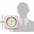 thumbnail image 5 of Infinity Instruments Retro Sqaure Rose Blush Pink Plastic 9.25-inch Analog Wall Clock, 5 of 7