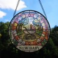 thumbnail image 2 of New Baby & Parenthood Baby Carriage Stained Glass Suncatcher Window Hanging – Holiday Window Hanging for Families with Custom Names, Christmas 2025 Tree Decoration, 2 of 5