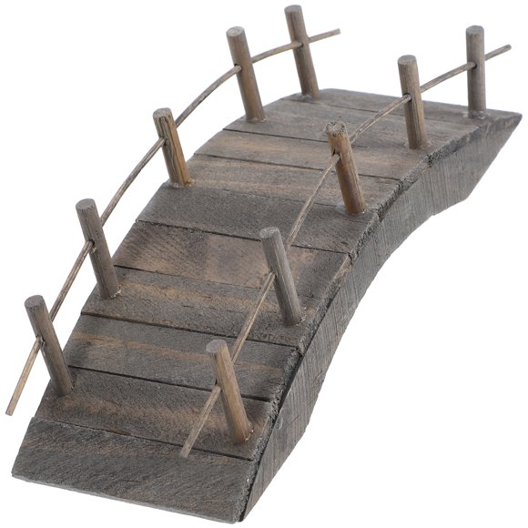 Miangastore Miniature Wood Arch Bridge Model Mini House Garden Bridge Decor Micro Scene Accessory