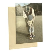 Father's Day Greeting Card - Only Picture - , with Father and Son golfing