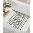 thumbnail image 3 of Vintage Farmhouse Boho Bathroom Runner Rug 2'x3'Washable Woven Area Rug, Argyle Line Texture Black Tassel Kitchen Rug,Throw Floor Mat Carpet Decorative for Living Room Bedroom, 3 of 7