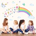 thumbnail image 5 of 40*90 cm unicornio pegatinas de arco iris habitación de los niños dormitorio coloridas mariposas nubes pegatinas de pared pegatinas decorativas de PVC Rojo Verde, 5 of 5