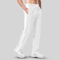 thumbnail image 2 of Mens Sweatpants with Pockets - Mesh Open Bottom Athletic Joggers for Men Loose Fit Gym Workout Running Casual Pants White XXXL, 2 of 5