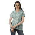 thumbnail image 2 of Moomaya Chemise Tunique Style Enveloppant pour Femmes en Coton Décontracté Col Classique Boutonné, 2 of 6