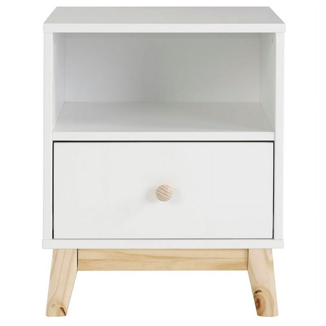 Alaterre Meuble MOD 19 1/2"W Table de Chevet en Bois Blanc avec un Tiroir