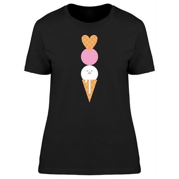 Cute Ice Cream Doodle T-Shirt Women -Image by Shutterstock, Female Small