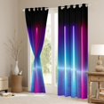 thumbnail image 3 of Abstract Ombre Curtains,Pink Teal Black Neon Curtains & Drapes Geometric Striped Curtains 30%-50% Blackout Adult,Gradient Stripe Window Curtain for Living Room, 3 of 6
