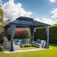 thumbnail image 5 of FeMaLUX 10*10FT patic gazebo,aluminum gazebo with steel canopy,Outdoor Permanent Hardtop Gazebo Canopy for Patio, Garden, Backyard, 5 of 12