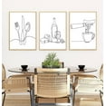 thumbnail image 4 of Line Drawing Kitchen Wall Art, Modern Black White Minimalist Kitchen Abstract Line Art Posters Prints Dining Room Wall Decor Canvas Paintings Pictures Home Decorati Unframed, 4 of 6