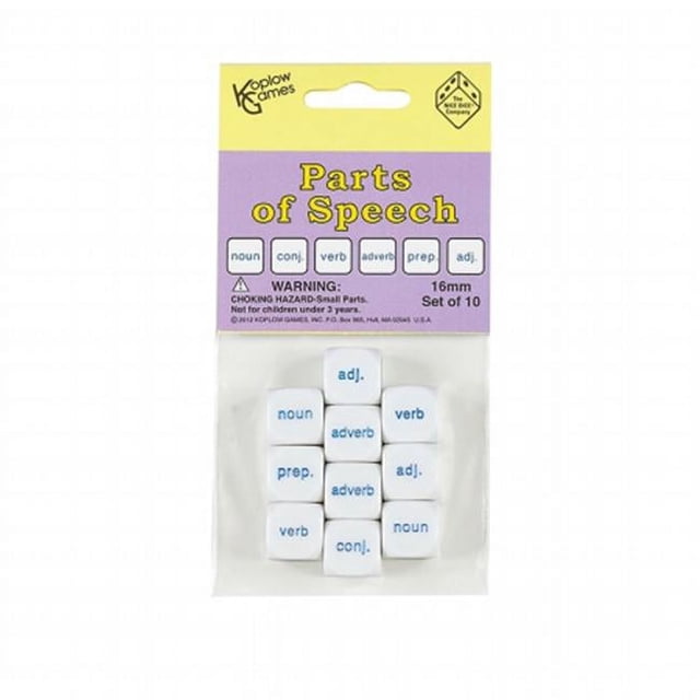 Koplow Games Inc. KOP18002 Parts Of Speech Dice Set Of 10