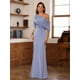 thumbnail image 3 of Vestido BITALY Mother of The Bride, satén lila, largo hasta el suelo, 3 of 8