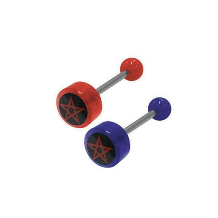 - Red Star Logo Barbell Tongue Ring