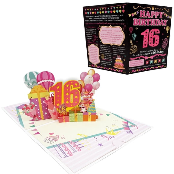 Birthday Card With Age Holder Rectangular Paper 3D Box Pop Up Greeting Card For Celebration Gift