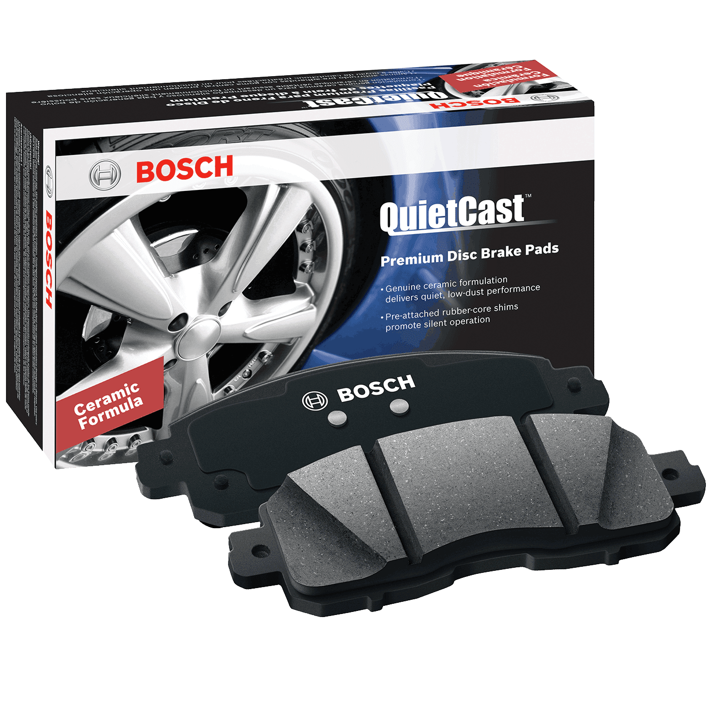 Disc Brake Pad Set-Quietcast Ceramic Pads with Hardware Rear Bosch BC905 