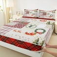 thumbnail image 3 of Castle Fairy Santa Claus Deer 4pcs Bed Sheets for Teens Boys Girls,Geometric Plaid King Sheets,Merry Christmas Super Cozy Sheet Set,Microfiber Bedroom Decor, 3 of 7
