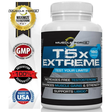 T5X Extreme Testosterone Booster for Men and Sexual Potency Increase Testosterone 30% One Bottle 180 Capsules