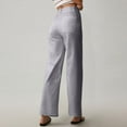 thumbnail image 6 of vigerkar Womens High Waisted Cropped Wide Leg Stretchy Straight Pants Trousers with Pockets Grey, XL, 6 of 6