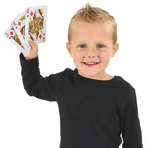Gamie Jumbo Playing Cards Deck 3" x 5" Oversized Poker Cards A-K-Q-J-10-2 Casino Game Set for Kids, Adults & Seniors – Novelty Gift 1 pack