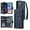 Blue, variant on for Samsung Galaxy S25 FE Wallet Case with Card Slots & Zipper Pocket, PU Leather + TPU Full Body Protective Phone Case with Kickstand Magnetic Clasp Wrist Strap Shockproof Rugged Cover, Blue